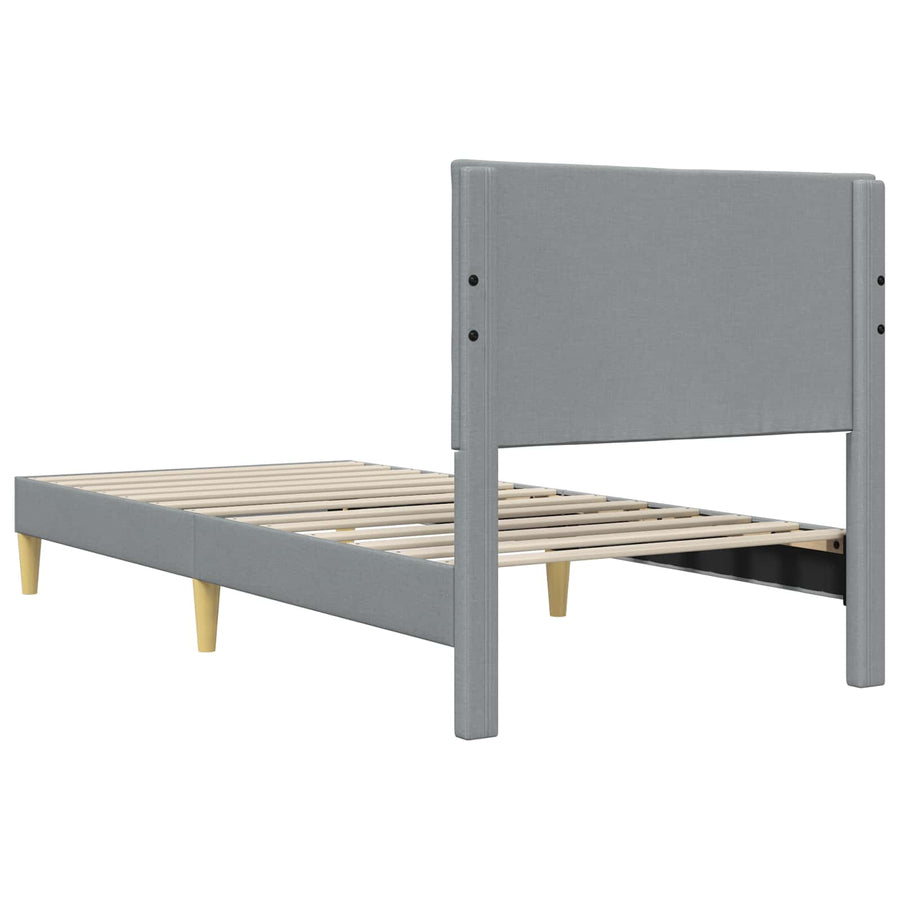 Bedframe met hoofdeinde Lichtgrijs 80 x 200 cm Stof
