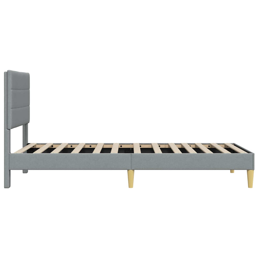 Bedframe met hoofdeinde Lichtgrijs 80 x 200 cm Stof