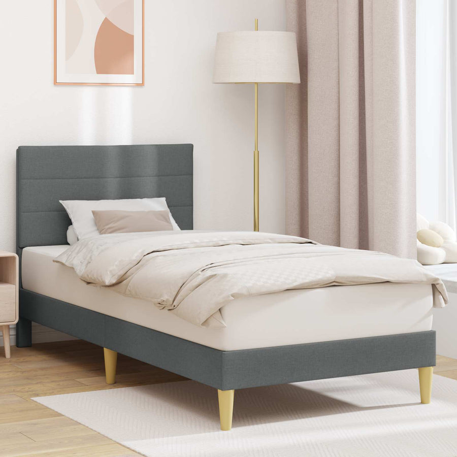 Bedframe met hoofdeinde Donkergrijs 80 x 200 cm Stof