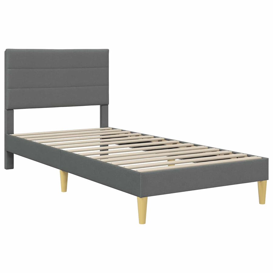 Bedframe met hoofdeinde Donkergrijs 80 x 200 cm Stof