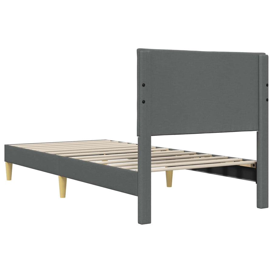 Bedframe met hoofdeinde Donkergrijs 80 x 200 cm Stof