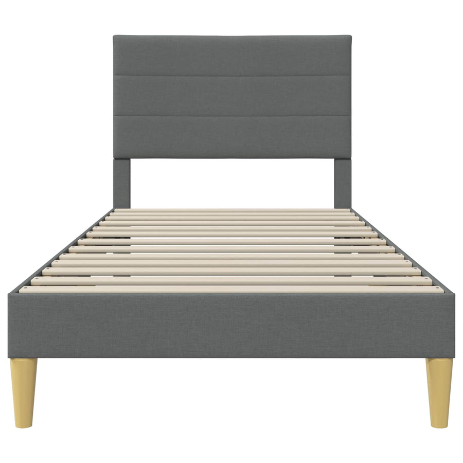 Bedframe met hoofdeinde Donkergrijs 80 x 200 cm Stof