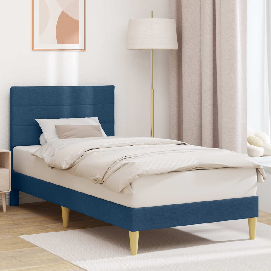 Bedframe met hoofdeinde Blauw 80 x 200 cm Stof