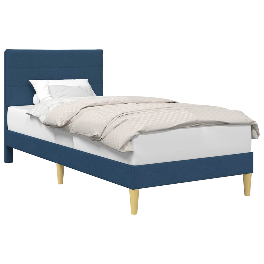 Bedframe met hoofdeinde Blauw 80 x 200 cm Stof