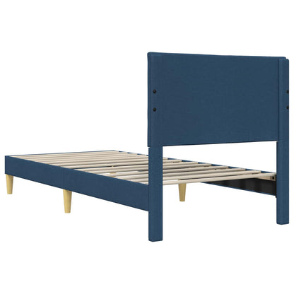 Bedframe met hoofdeinde Blauw 80 x 200 cm Stof