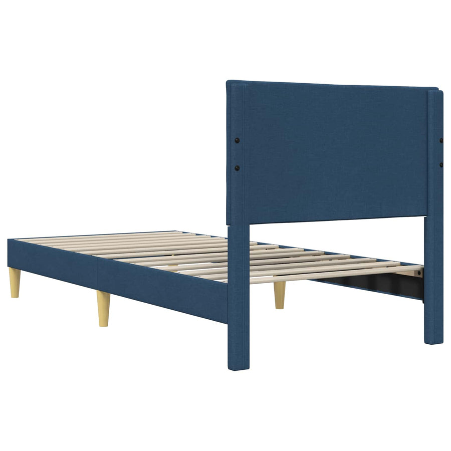 Bedframe met hoofdeinde Blauw 80 x 200 cm Stof