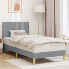 Fabric Bed Frame with Headboard Light Grey 90 x 190 cm