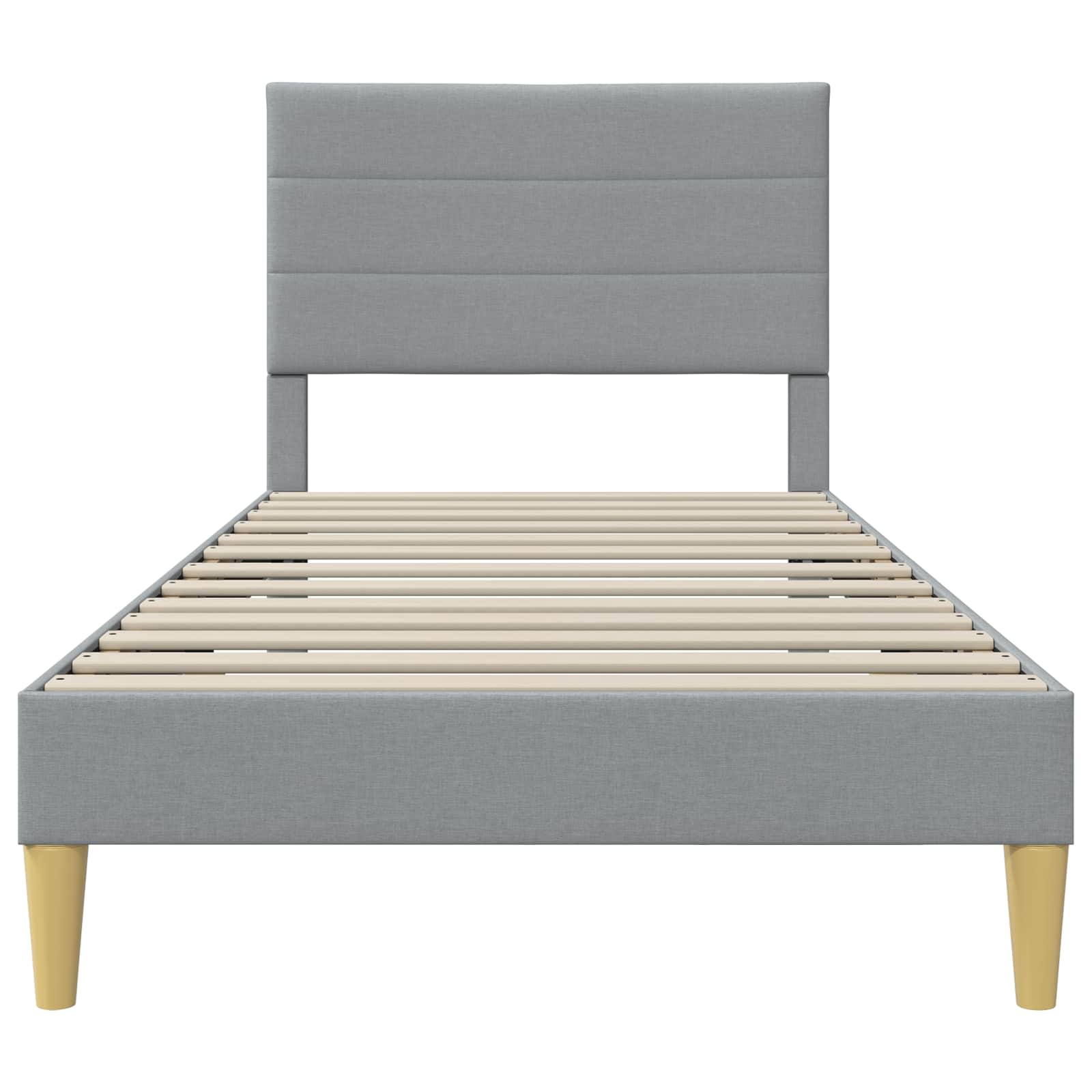 Bedframe met hoofdeinde Lichtgrijs 90 x 190 cm Stof