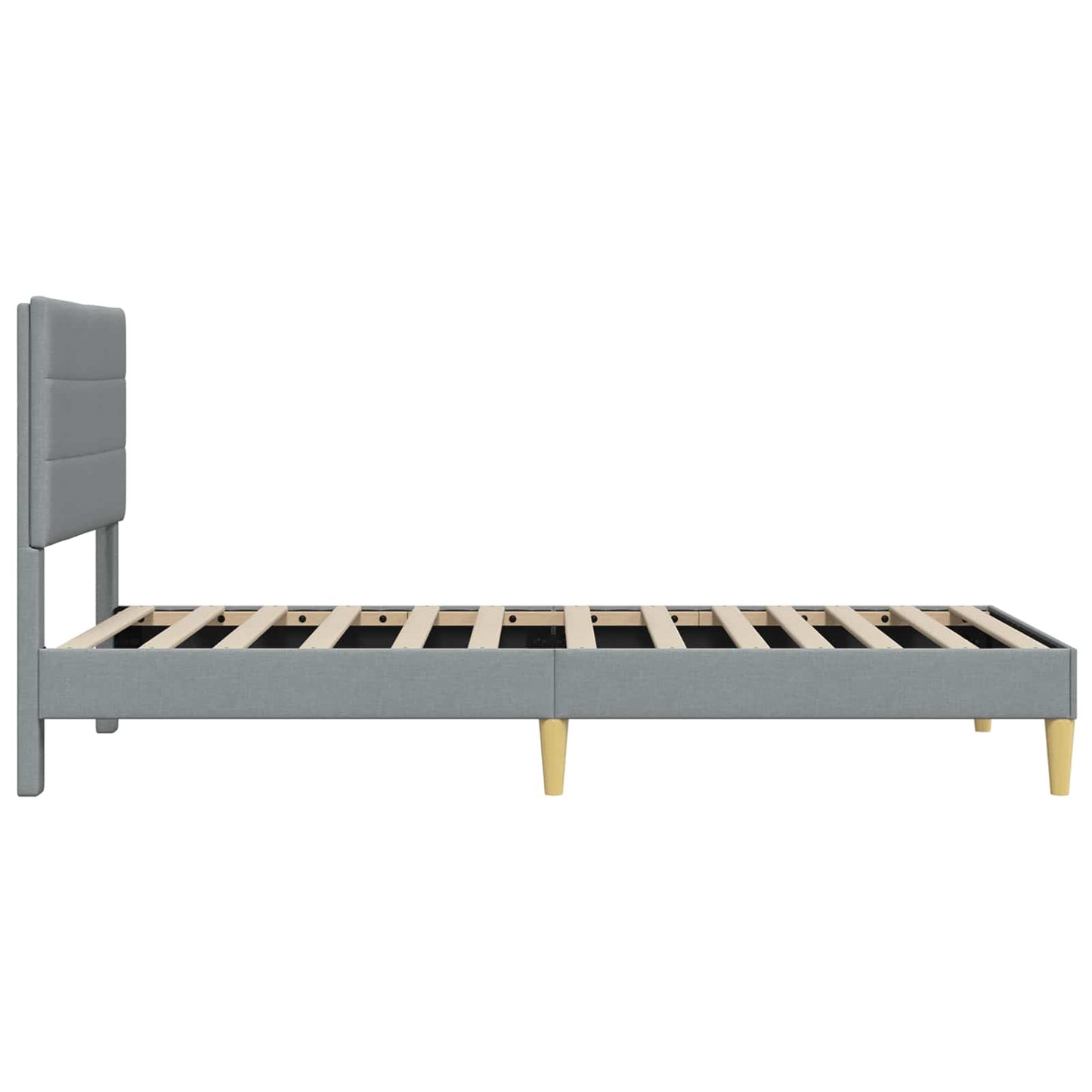 Bedframe met hoofdeinde Lichtgrijs 90 x 190 cm Stof