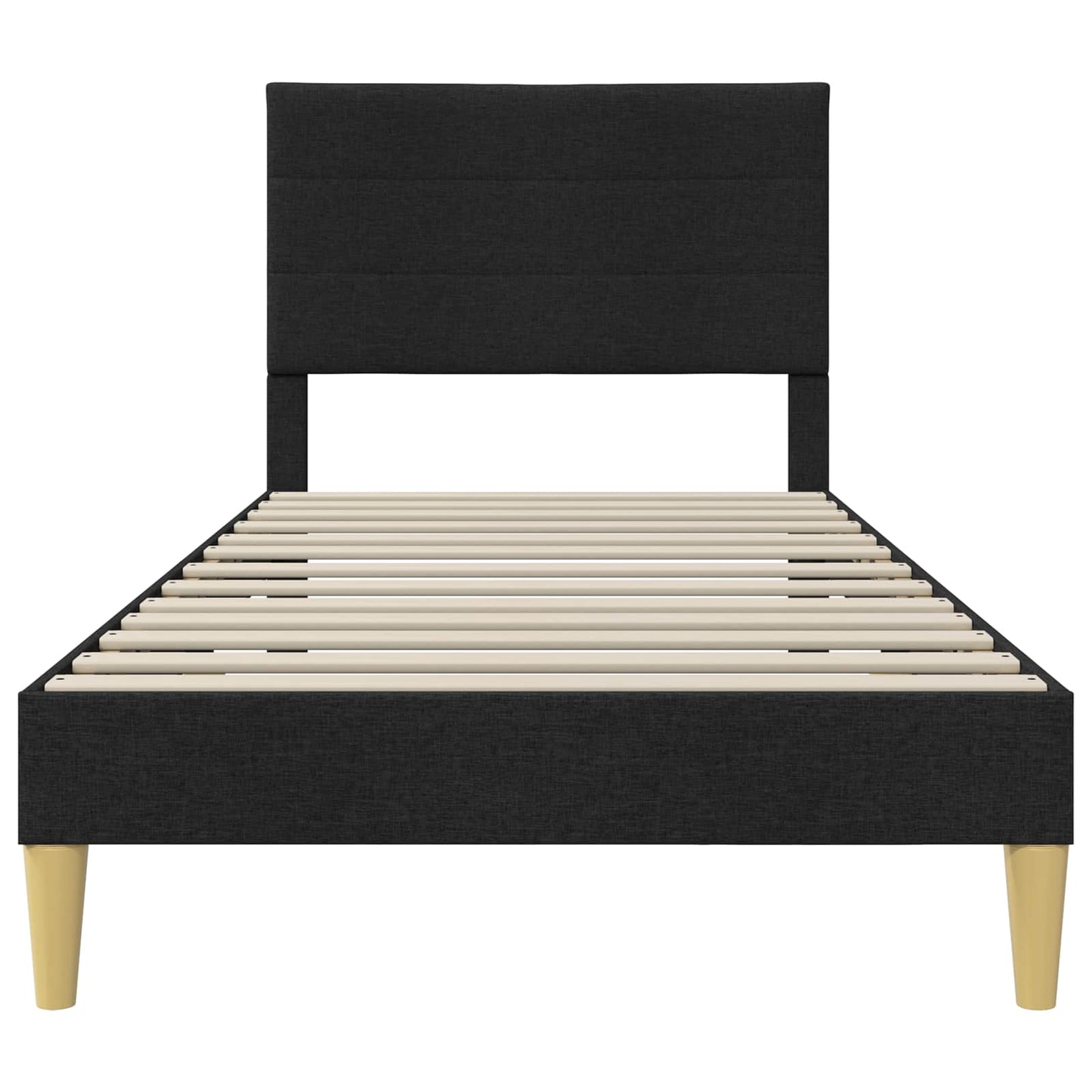 Bedframe met hoofdeinde Zwart 90 x 190 cm Stof