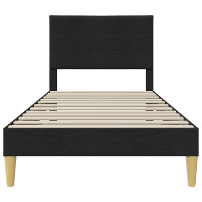 Bedframe met hoofdeinde Zwart 90 x 190 cm Stof