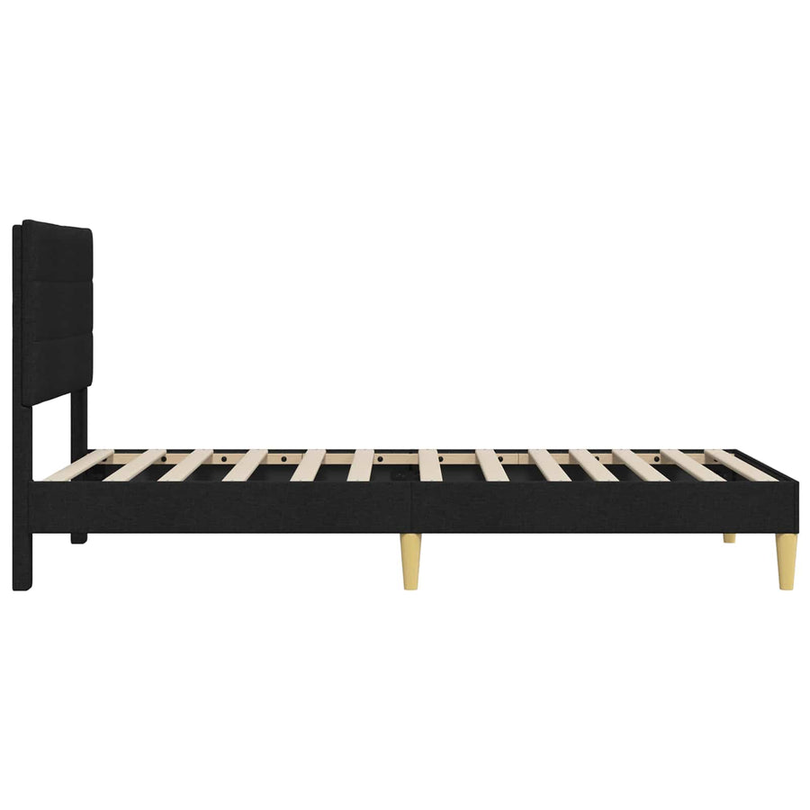 Bedframe met hoofdeinde Zwart 90 x 190 cm Stof