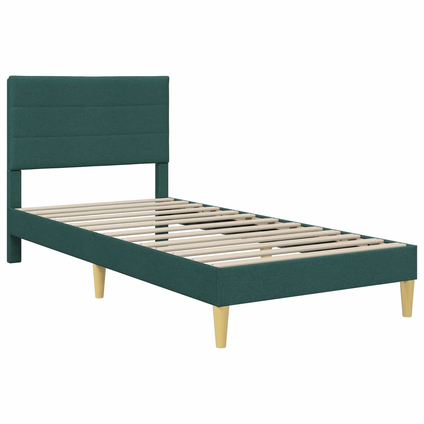 Bedframe met hoofdeinde Donkergroen 90 x 190 cm Stof