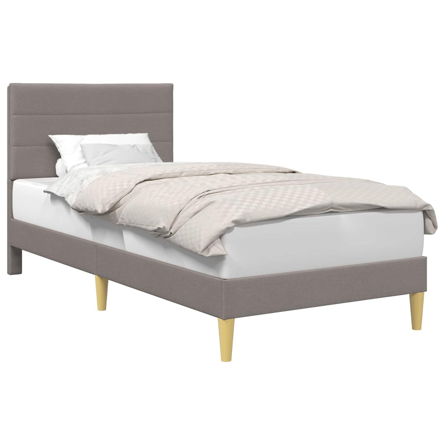 Bedframe met hoofdeinde Taupe 90 x 190 cm Stof