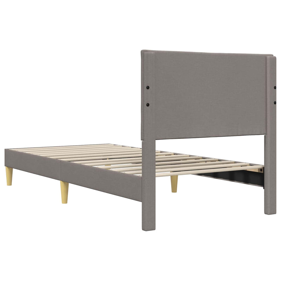 Bedframe met hoofdeinde Taupe 90 x 190 cm Stof