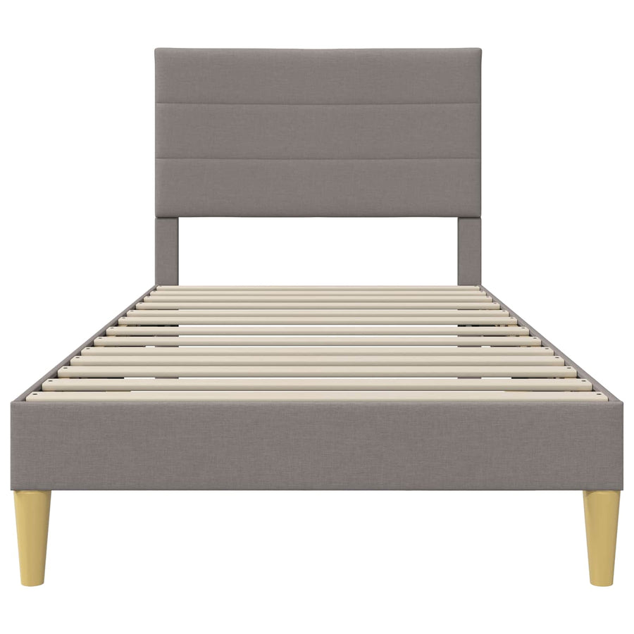 Bedframe met hoofdeinde Taupe 90 x 190 cm Stof