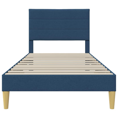 Bedframe met hoofdeinde Blauw 90 x 190 cm Stof