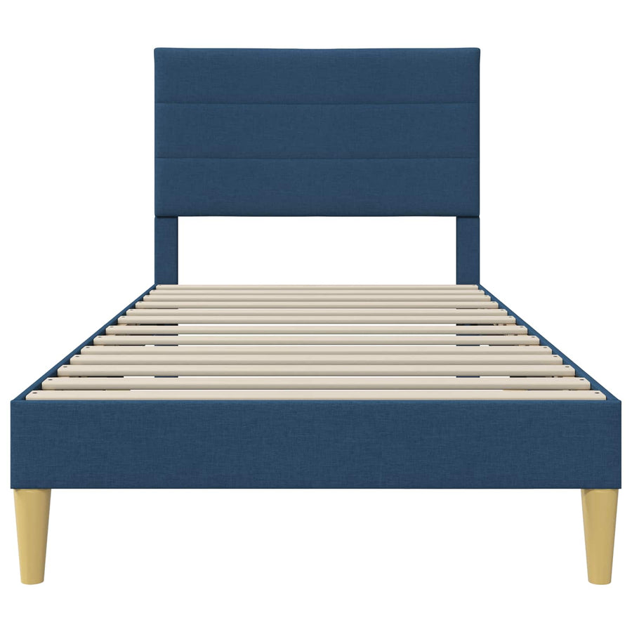Bedframe met hoofdeinde Blauw 90 x 190 cm Stof