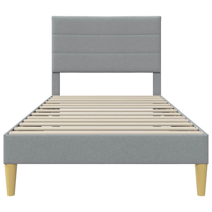 Bedframe met hoofdeinde Lichtgrijs 90 x 200 cm Stof