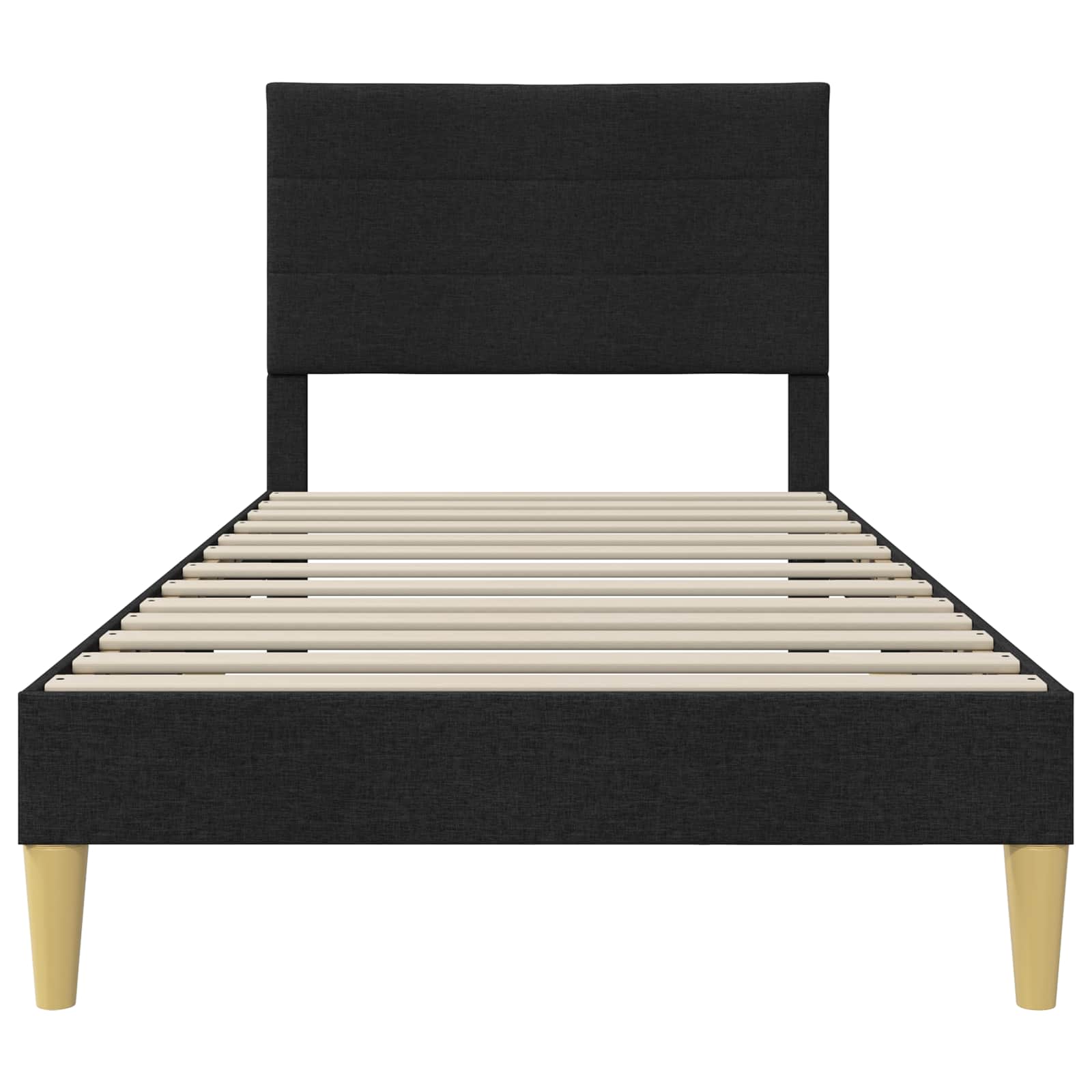 Bedframe met hoofdeinde Zwart 90 x 200 cm Stof