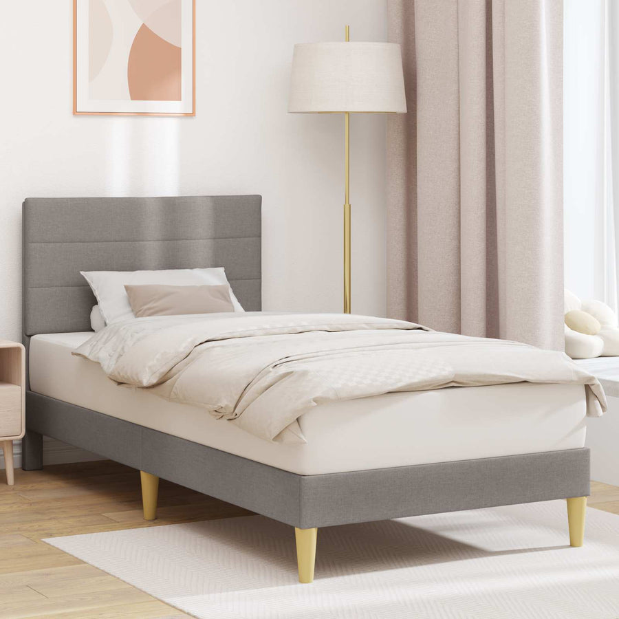 Bedframe met hoofdeinde Taupe 90 x 200 cm Stof