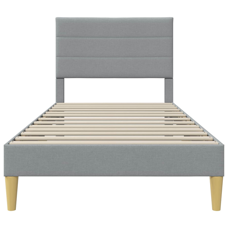 Bedframe met hoofdeinde Lichtgrijs 100 x 200 cm Stof