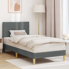 Bed Frame with Headboard Dark Grey 100 x 200 cm Fabric