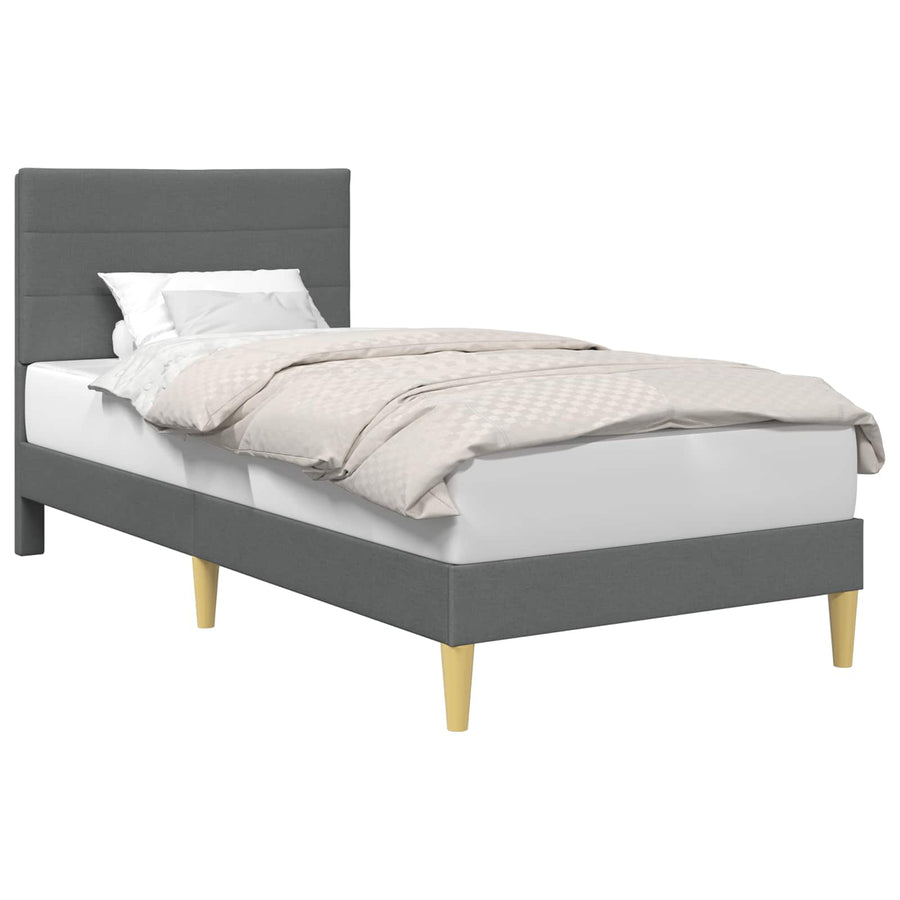 Bedframe met hoofdeinde Donkergrijs 100 x 200 cm Stof