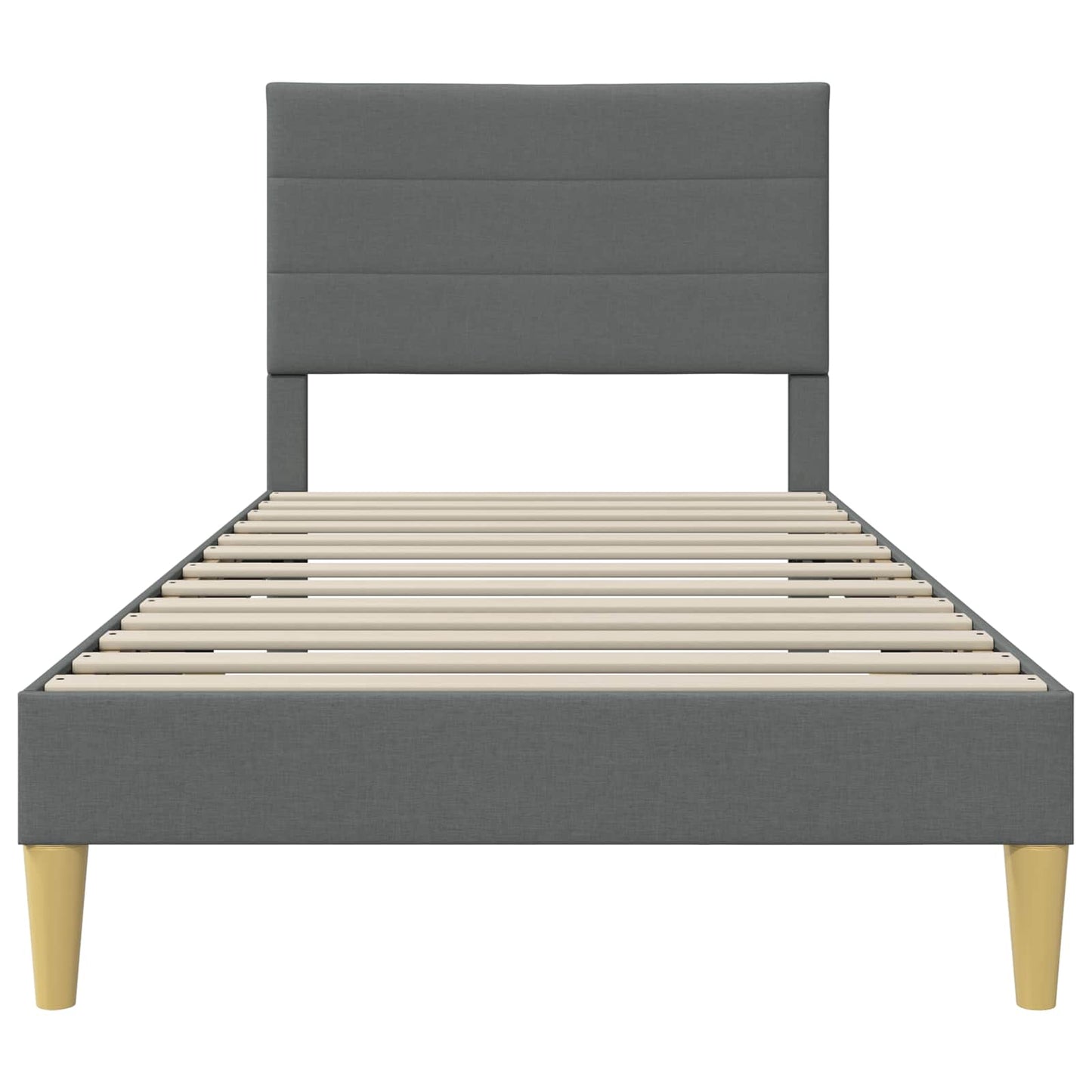 Bedframe met hoofdeinde Donkergrijs 100 x 200 cm Stof