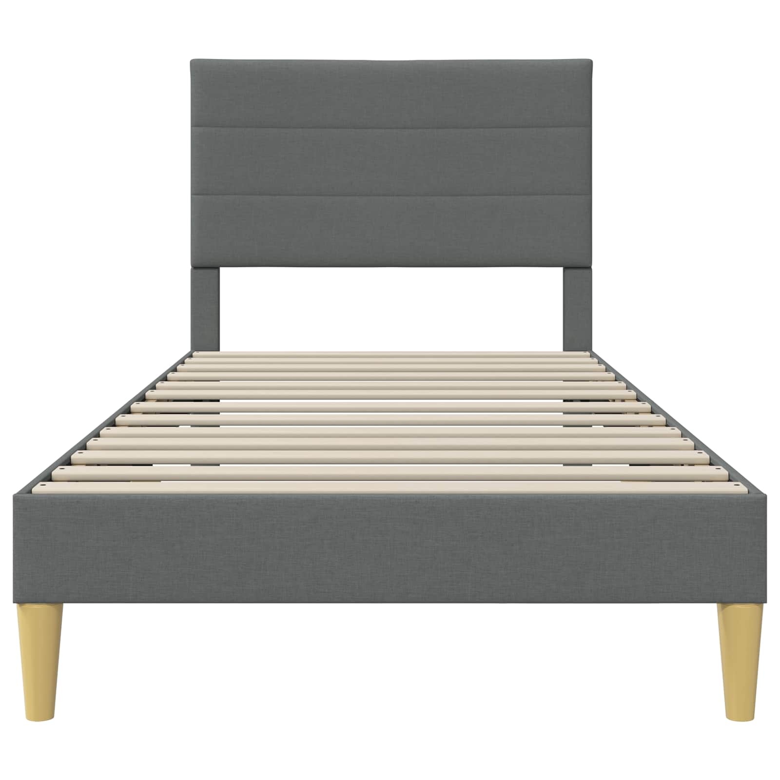 Bedframe met hoofdeinde Donkergrijs 100 x 200 cm Stof
