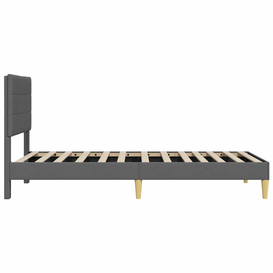 Bedframe met hoofdeinde Donkergrijs 100 x 200 cm Stof