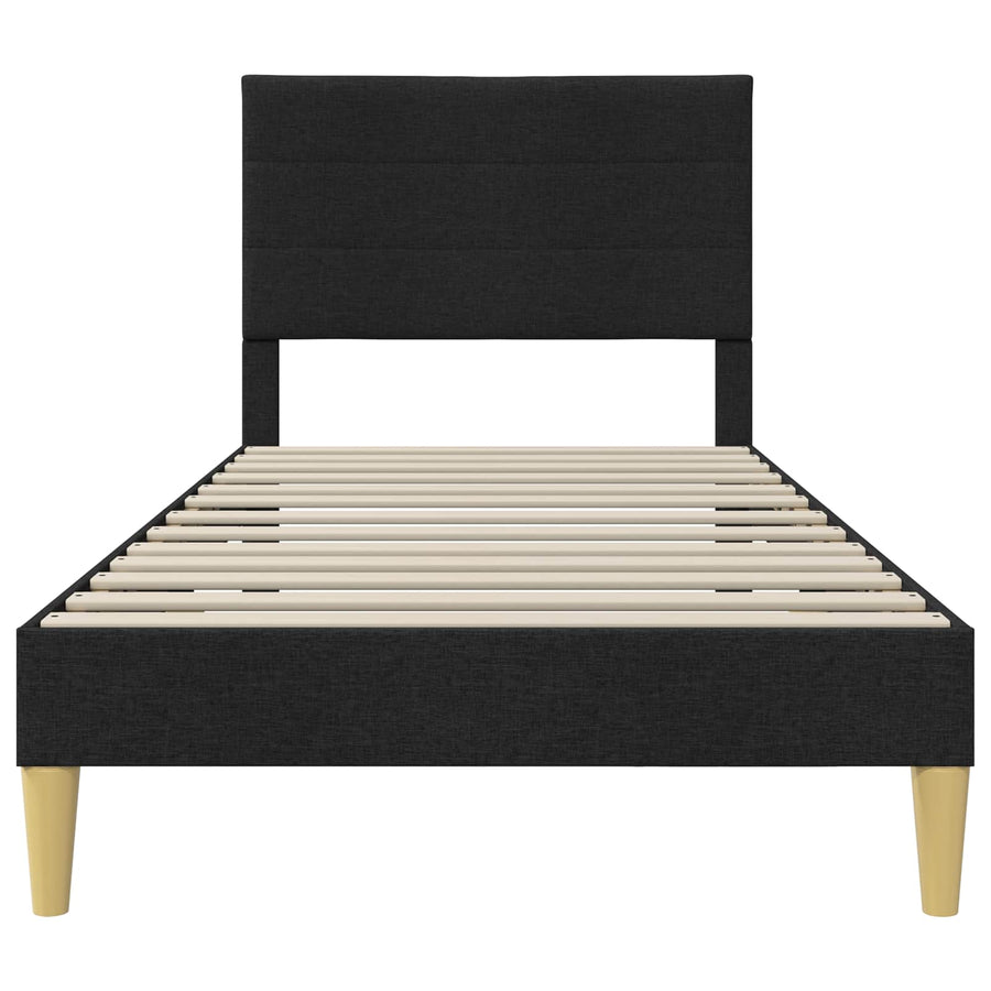 Bedframe met hoofdeinde Zwart 100 x 200 cm Stof