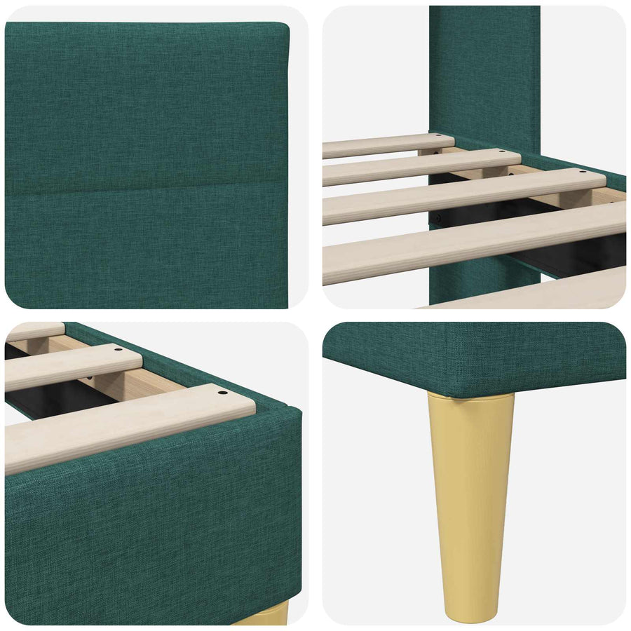Bedframe met hoofdeinde Donkergroen 100 x 200 cm Stof