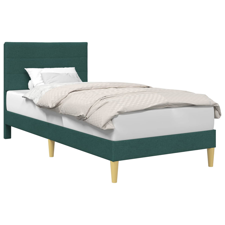Bedframe met hoofdeinde Donkergroen 100 x 200 cm Stof