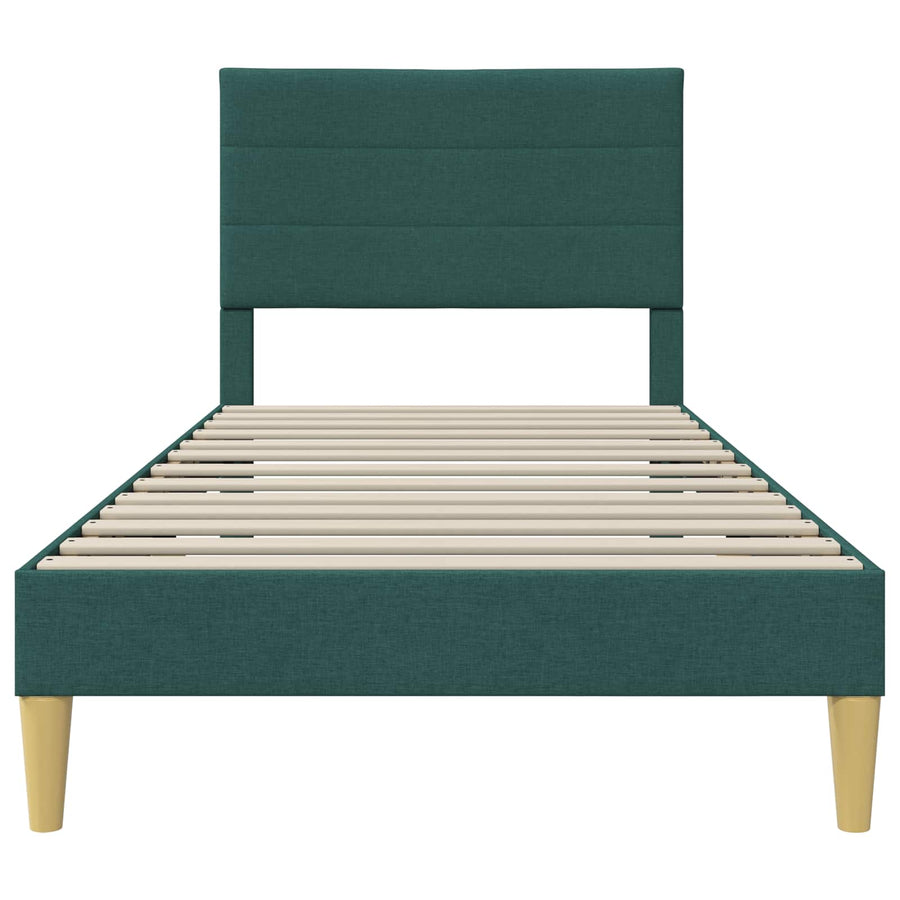 Bedframe met hoofdeinde Donkergroen 100 x 200 cm Stof