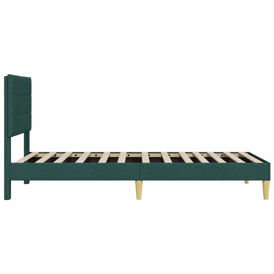 Bedframe met hoofdeinde Donkergroen 100 x 200 cm Stof