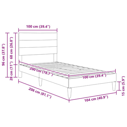 Bedframe met hoofdeinde Taupe 100 x 200 cm Stof