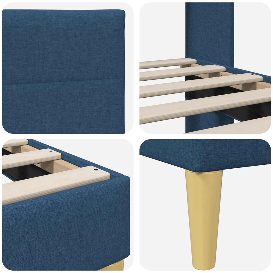 Bedframe met hoofdeinde Blauw 100 x 200 cm Stof