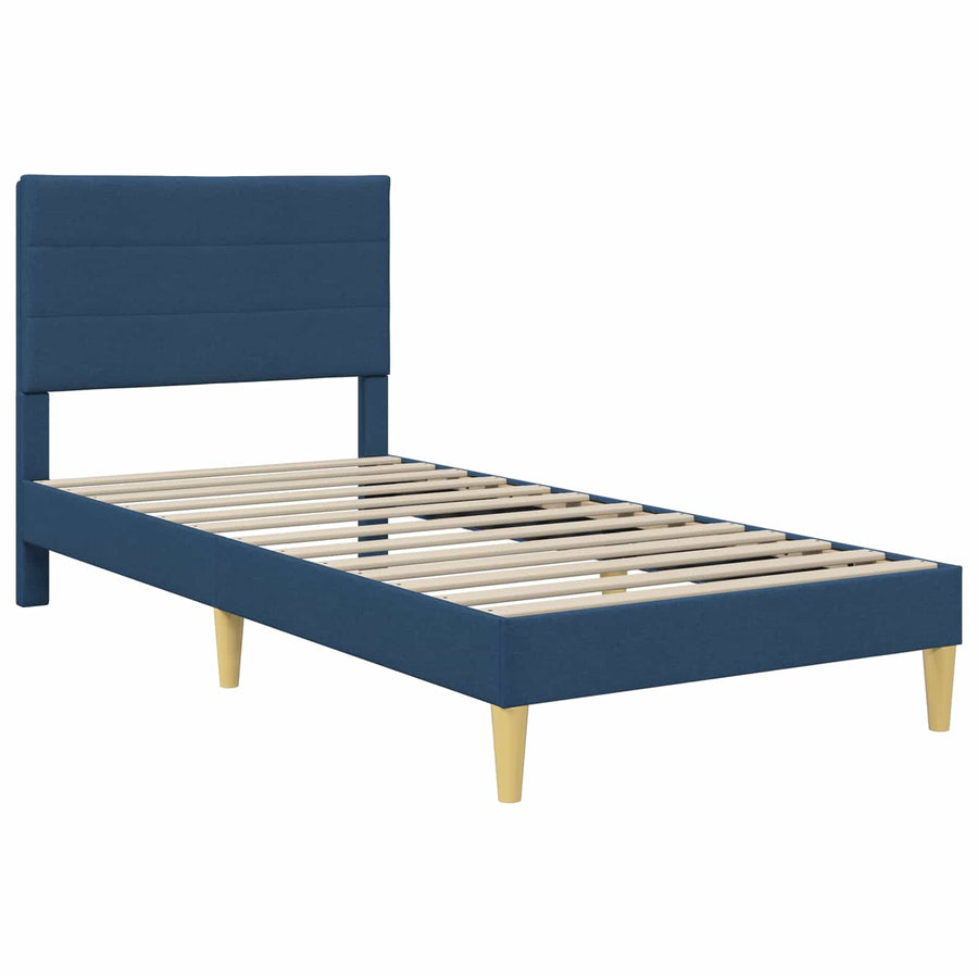 Bedframe met hoofdeinde Blauw 100 x 200 cm Stof