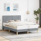 Fabric Bed Frame with Headboard Light Gray 120 x 190 cm