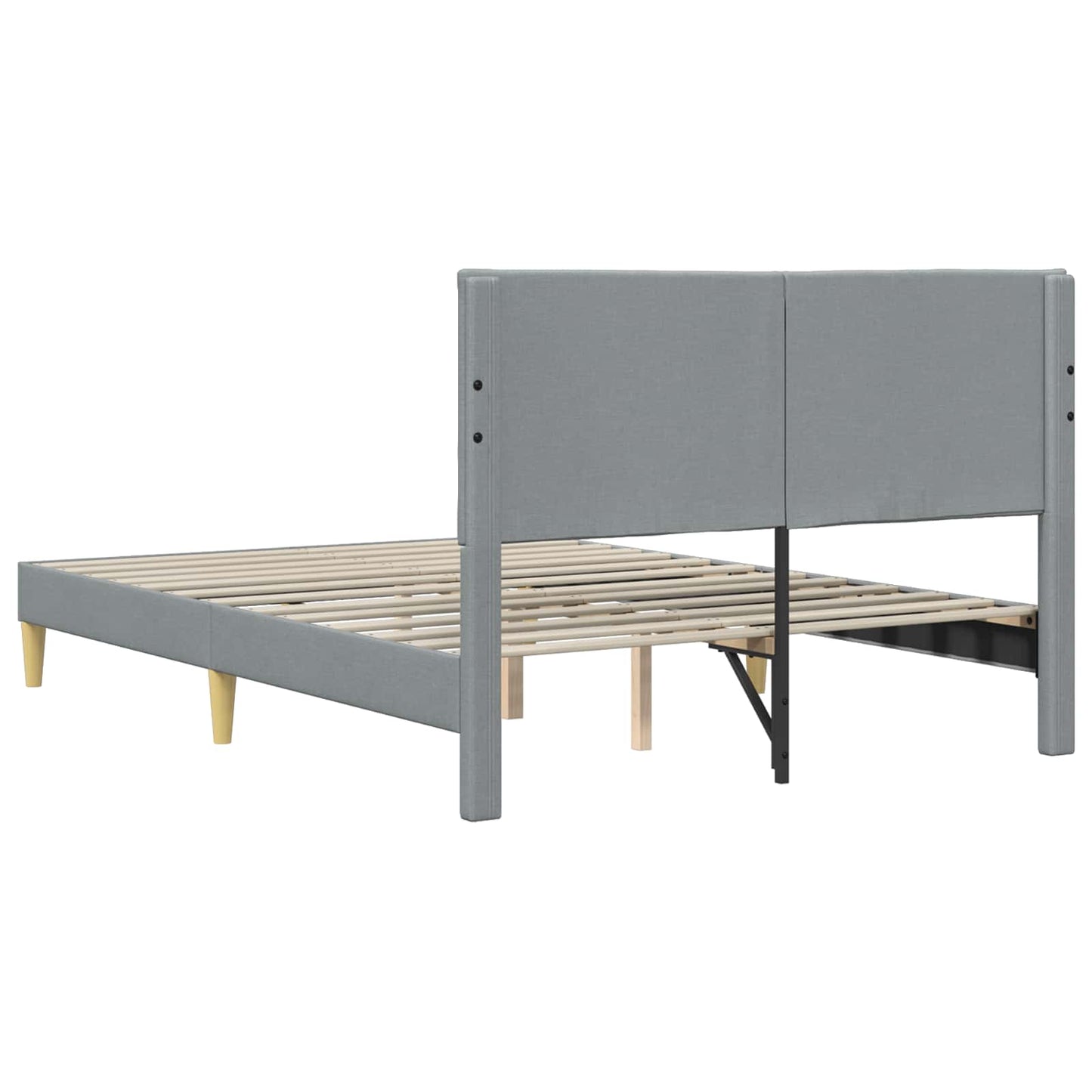 Bedframe met hoofdeinde Lichtgrijs 120 x 190 cm Stof