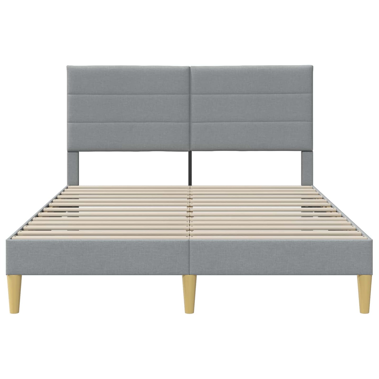 Bedframe met hoofdeinde Lichtgrijs 120 x 190 cm Stof