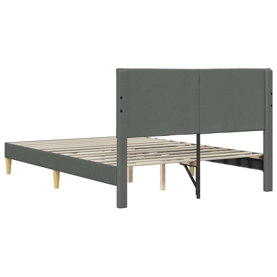 Bedframe met hoofdeinde Donkergrijs 120 x 190 cm Stof
