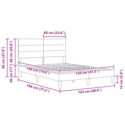 Bedframe met hoofdeinde Taupe 120 x 190 cm Stof