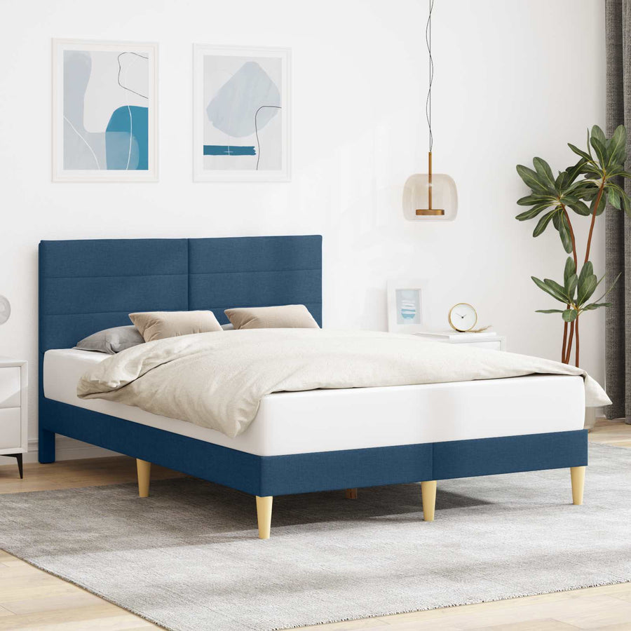 Bedframe met hoofdeinde Blauw 120 x 190 cm Stof