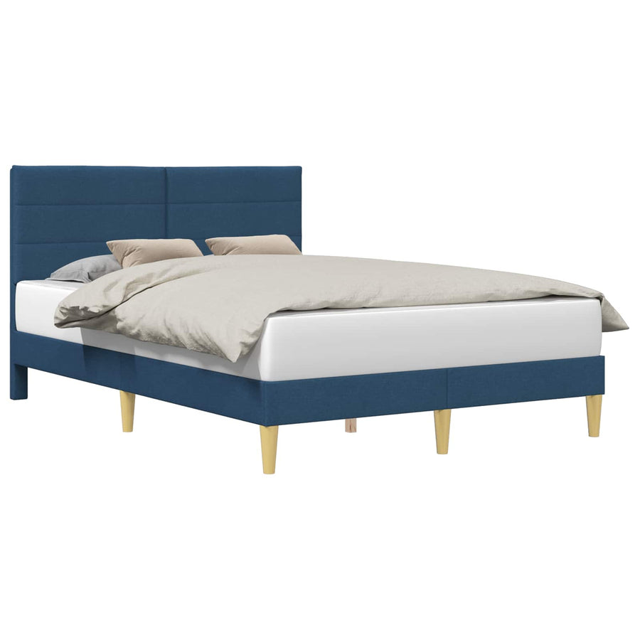 Bedframe met hoofdeinde Blauw 120 x 190 cm Stof