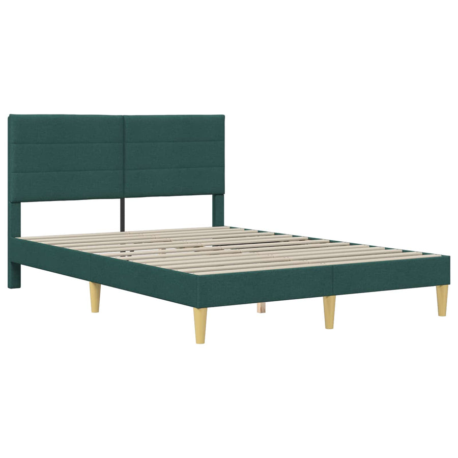 Bedframe met hoofdeinde Donkergroen 120 x 200 cm Stof