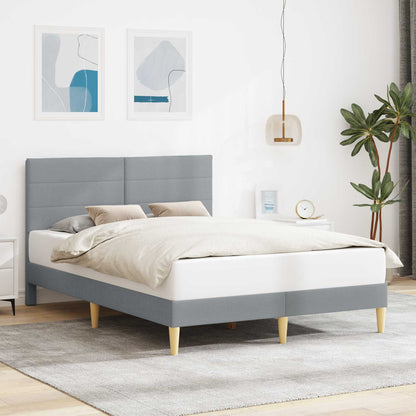 Bedframe met hoofdeinde Lichtgrijs 140 x 190 cm Stof