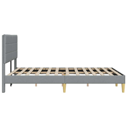 Bedframe met hoofdeinde Lichtgrijs 140 x 190 cm Stof