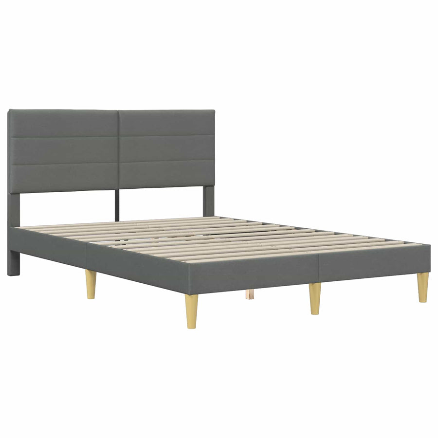 Bedframe met hoofdeinde Donkergrijs 140 x 190 cm Stof